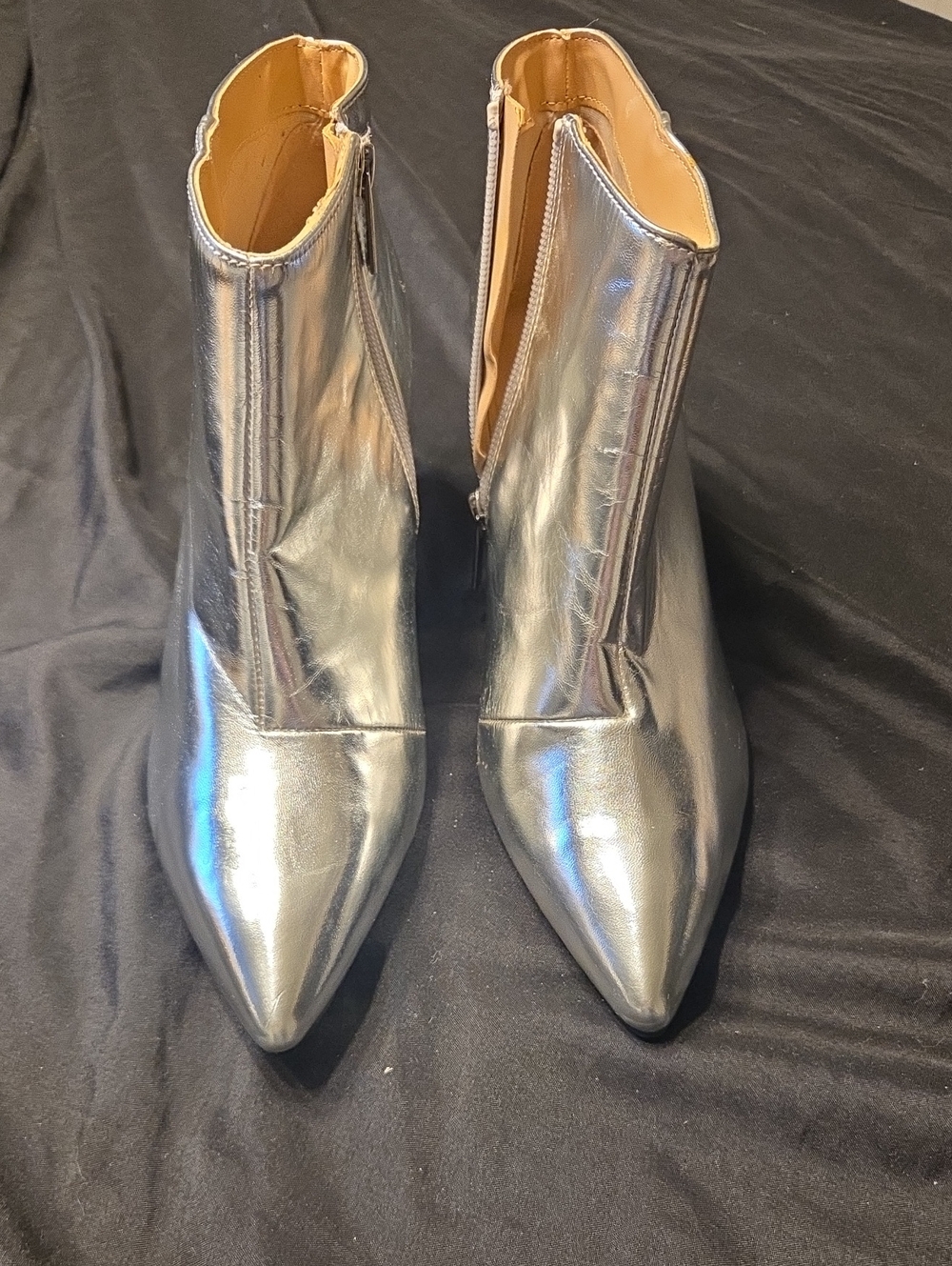 a new day Silver Pointed Toe Ankle Booties